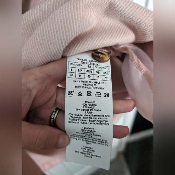 🔥 Bianca Amra Baby Pink Shacket Button Down Chore Coat - Picture 4 of 9